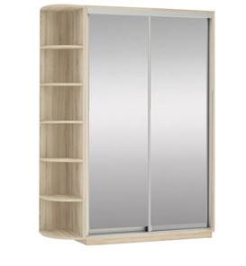 Шкаф 2-дверный Экспресс (2 зеркала), со стеллажом 1700x600x2400, дуб сонома в Тюмени
