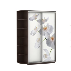 Шкаф 2-створчатый Экспресс 1500x600x2200, со стеллажом, Орхидея белая/венге в Ишиме