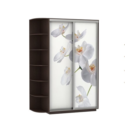 Шкаф 2-створчатый Экспресс 1500x600x2200, со стеллажом, Орхидея белая/венге в Заводоуковске - изображение