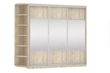 Шкаф 3-х дверный Экспресс (Комби), со стеллажом 2400х600х2400, дуб сонома в Тюмени