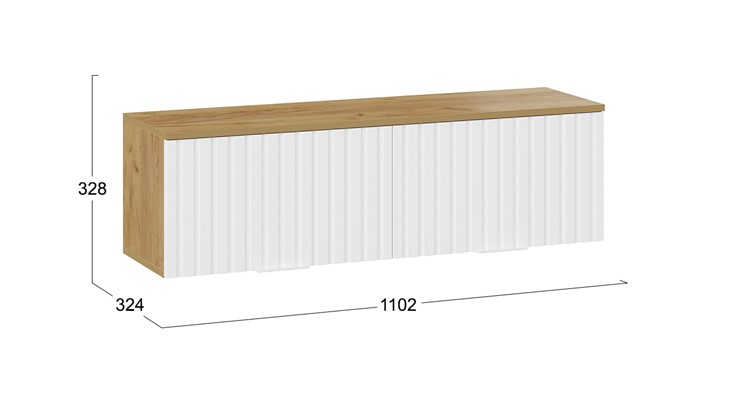 Навесной шкаф Хилтон 1100 (Дуб Крафт Золотой/Белый матовый) в Заводоуковске - изображение 4
