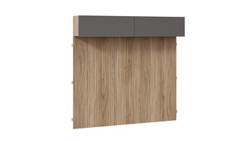 Шкаф навесной с декоративными панелями Порто (366) СМ-393.21.023-24 (Яблоня Беллуно/Графит софт) в Тюмени - предосмотр