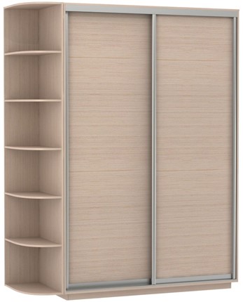 Шкаф 2-дверный Экспресс (ДСП) со стеллажом 1500х600х2400, дуб молочный в Заводоуковске - изображение