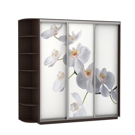 Шкаф Экспресс со стеллажом, 2400х600х2200, Орхидея белая/венге в Заводоуковске - изображение