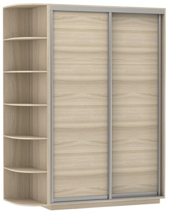 Шкаф 2-х дверный Экспресс (ДСП) со стеллажом 1500х600х2200, шимо светлый в Тюмени - изображение
