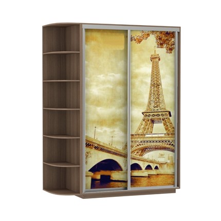 Шкаф 2-х створчатый Экспресс 1700x600x2200, со стеллажом, Париж/шимо темный в Тюмени - изображение