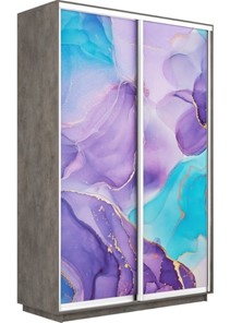 Шкаф Экспресс 1200x450x2200, Абстракция фиолетовая/бетон в Тюмени - предосмотр