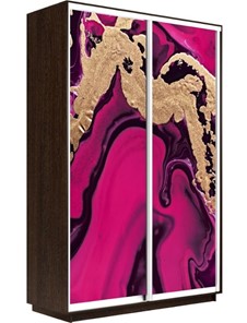 Шкаф 2-дверный Экспресс 1200x450x2200, Абстракция розовая/венге в Тюмени