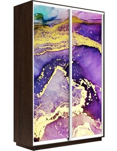 Шкаф Экспресс 1200x450x2400, Абстракция фиолетово-золотая/венге в Тюмени