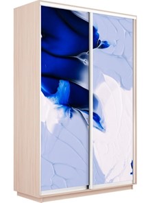 Шкаф 2-дверный Экспресс 1200x600x2200, Абстракция бело-голубая/дуб молочный в Тюмени