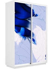 Шкаф 2-створчатый Экспресс 1200x600x2400, Абстракция бело-голубая/белый снег в Заводоуковске