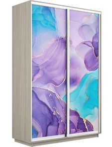Шкаф 2-створчатый Экспресс 1200x600x2400, Абстракция фиолетовая/шимо светлый в Тюмени - предосмотр
