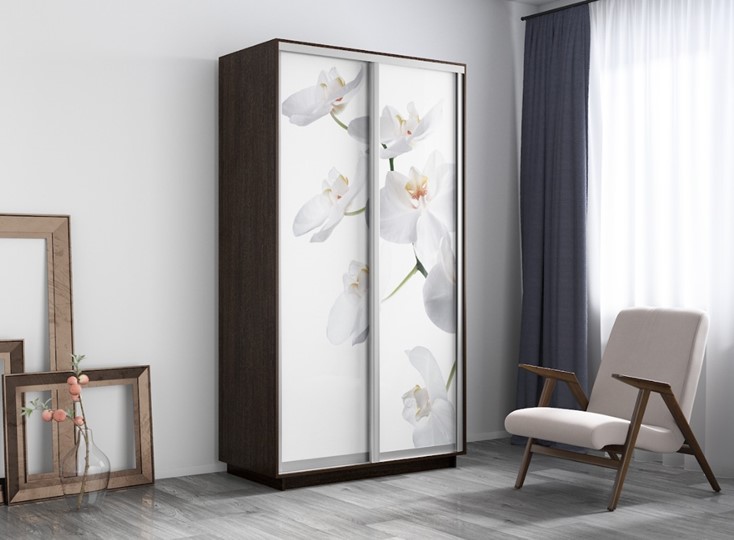 Шкаф 2-х дверный Экспресс 1200x600x2400, Орхидея белая/венге в Заводоуковске - изображение 3