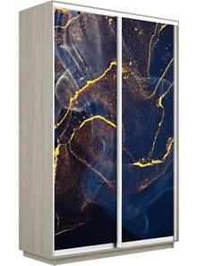 Шкаф 2-дверный Экспресс 1400x450x2200, Абстракция золотая пыль/шимо светлый в Тюмени