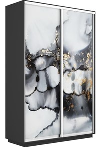 Шкаф 2-х дверный Экспресс 1400x600x2200, Абстракция серая/серый диамант в Заводоуковске - предосмотр