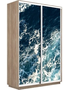 Шкаф 2-створчатый Экспресс 1600x450x2200, Морские волны/дуб сонома в Заводоуковске