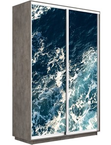 Шкаф 2-дверный Экспресс 1600x450x2400, Морские волны/бетон в Заводоуковске - предосмотр