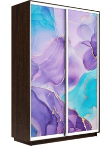 Шкаф 2-х дверный Экспресс 1600x600x2400, Абстракция фиолетовая/венге в Тюмени - предосмотр