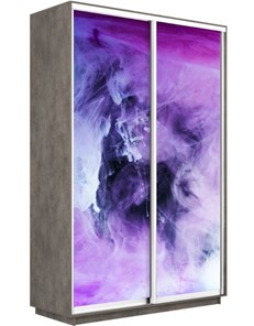 Шкаф 2-створчатый Экспресс 1600x600x2400, Фиолетовый дым/бетон в Тюмени - предосмотр
