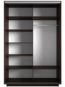 Шкаф 2-дверный Экспресс (2 зеркала), со стеллажом 1700x600x2200, венге в Тюмени - предосмотр 1