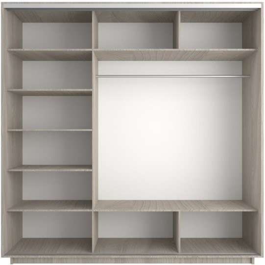 Шкаф 3-створчатый Экспресс (ДСП/Зеркало/ДСП), 2100х600х2400, шимо светлый в Тюмени - изображение 2