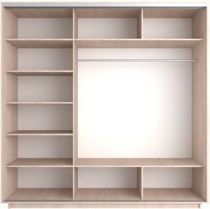 Шкаф 3-х створчатый Экспресс (Зеркало/ДСП/Зеркало), 2100х600х2200, дуб молочный в Тюмени - предосмотр 1