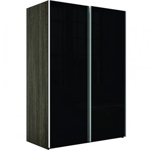 Шкаф 2-х дверный Эста (Стекло черное/Стекло черное) 1800x660x2200, венге мали в Заводоуковске