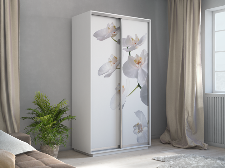 Шкаф 2-створчатый Хит 1200x600x2200, белая орхидея, белый снег в Заводоуковске - изображение 3
