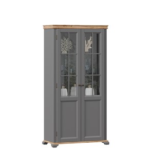 Шкаф с стеклом в гостинную Амели (Оникс серый) ЛД 642.890 в Ишиме