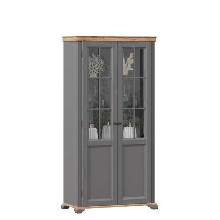 Шкаф с стеклом в гостинную  Амели (Оникс серый) ЛД 642.890 в Заводоуковске - изображение