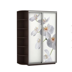 Шкаф 2-створчатый Экспресс 1500x600x2400, со стеллажом, Орхидея белая/венге в Тюмени