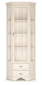 Угловой шкаф-витрина Кураж Сиена, Бодега белый / патина золото в Ишиме