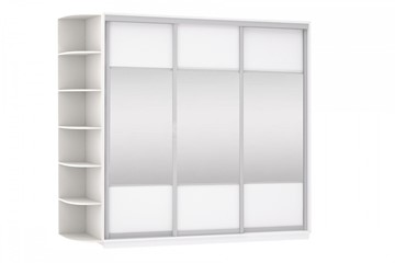 Шкаф 3-дверный Экспресс (Комби), со стеллажом 2100х600х2400, белый снег в Заводоуковске - предосмотр