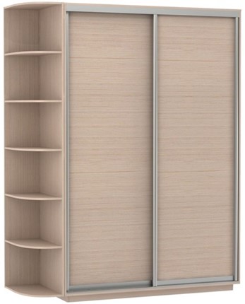 Шкаф 2-х дверный Хит (ДСП) со стеллажом, 1500x600x2200, дуб молочный в Заводоуковске - изображение