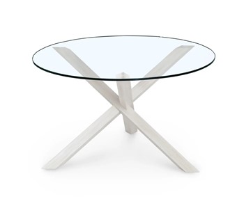 Стеклянный столик в зал Оникс-3, Выбеленный дуб/Прозрачное стекло в Тюмени