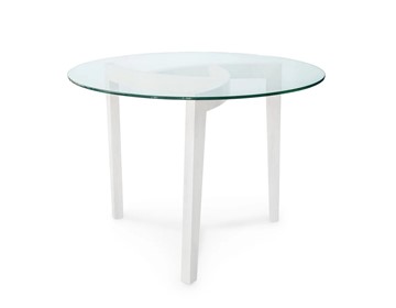Стеклянный столик в зал Оникс-1, Выбеленный дуб/Прозрачное стекло в Тюмени