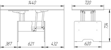 Складной стол-трансформер Дебют-5, венге светлый в Ишиме - предосмотр 1