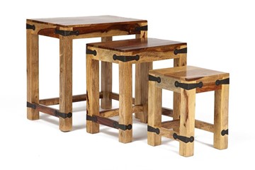 Набор табуреток/столиков Бомбей - 0077 палисандр, натуральный (natural) арт.10045 в Ишиме