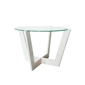 Стеклянный столик Оникс-10, Выбеленный дуб/Прозрачное стекло в Тюмени