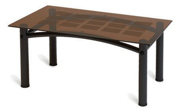 Журнальный столик Мебелик Роберт-3М, черный/тонированное стекло в Тюмени