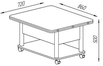 Складной стол-трансформер Дебют-3, серый/белый в Ишиме - предосмотр 3