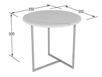 Круглый столик Альбано (белый мрамор-хром) в Заводоуковске - предосмотр 2