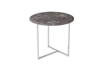 Круглый стол Альбано (серый мрамор-хром) в Ишиме