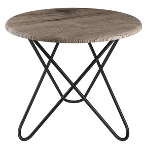 Круглый столик Мебелик BeautyStyle-20 (дуб крымский состаренный/черный) в Ишиме