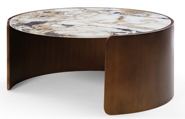Круглый стол CT3095CL (D90) белая керамика /бронзовый в Тюмени - предосмотр 1
