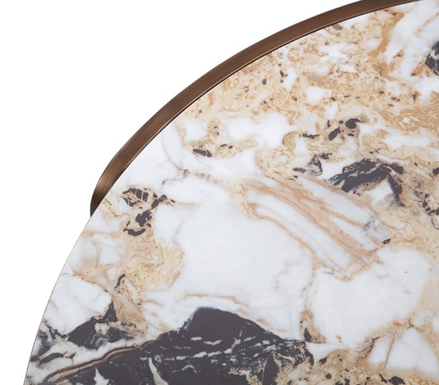 Круглый стол CT3095CL (D90) белая керамика /бронзовый в Тюмени - изображение 2