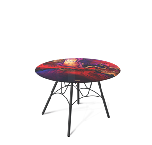 Круглый столик SHT-S100 / SHT-TT32 60 стекло/МДФ (амарантовый/черный муар) в Тюмени - предосмотр