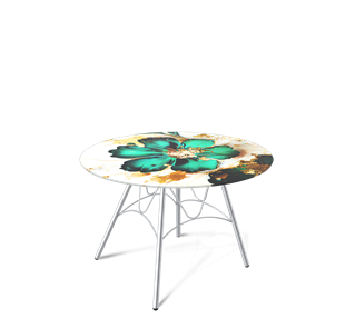 Стол круглый SHT-S100 / SHT-TT32 60 стекло/МДФ (малахитово зеленый/хром лак) в Тюмени - предосмотр