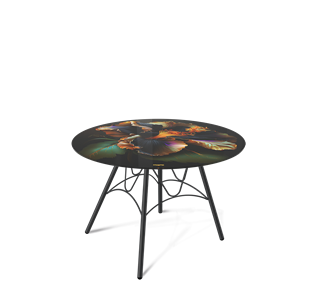 Круглый стол SHT-S100 / SHT-TT32 60 стекло/МДФ (ночной цветок/черный муар) в Тюмени - предосмотр