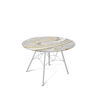 Круглый столик SHT-S100 / SHT-TT32 60 стекло/МДФ (золотистый пепел/хром лак) в Тюмени - предосмотр